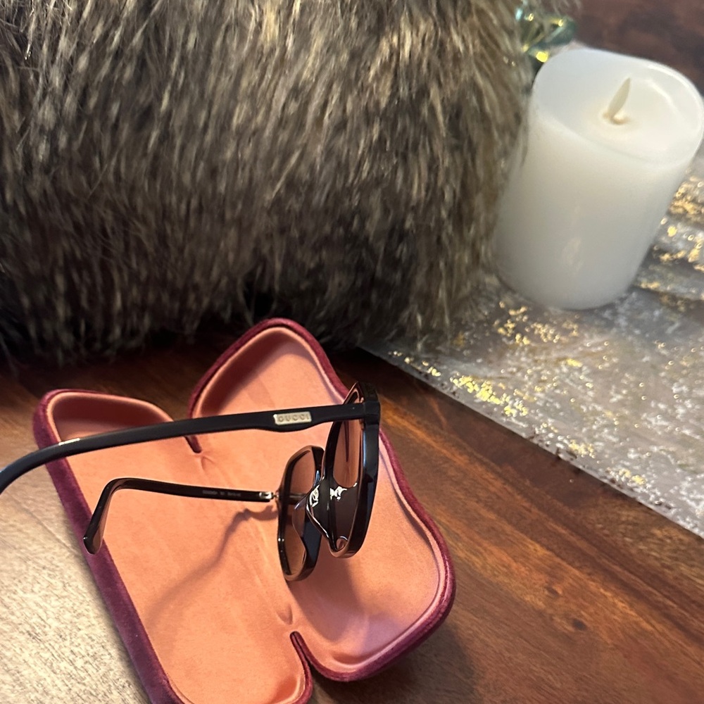 Gucci Black Hexagonal Sunglasses - image 2